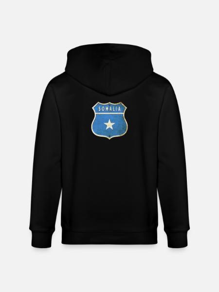 Somalia coat of arms flag design - Stanley/Stella CULTIVATOR  Unisex Organic Hooded Jacket - black