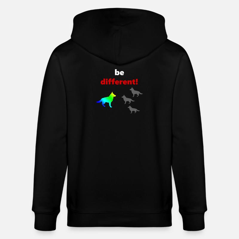 tolle Hundesprüche, Be Different - Stanley/Stella Unisex Bio-Kapuzenjacke CULTIVATOR  - Schwarz