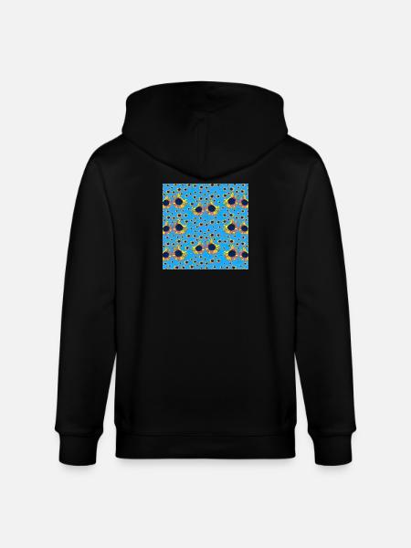 coole blumenmuster, tolles sonnenblumenmuster - Stanley/Stella Unisex Bio-Kapuzenjacke CULTIVATOR  - Schwarz
