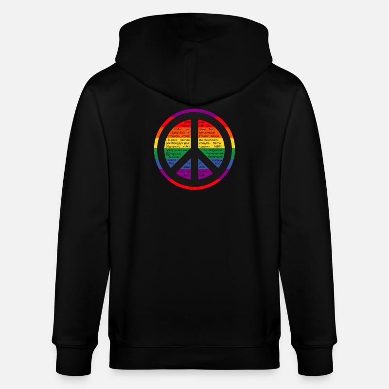 Regenbogenzeichen des Friedens. - Stanley/Stella Unisex Bio-Kapuzenjacke CULTIVATOR  - Schwarz