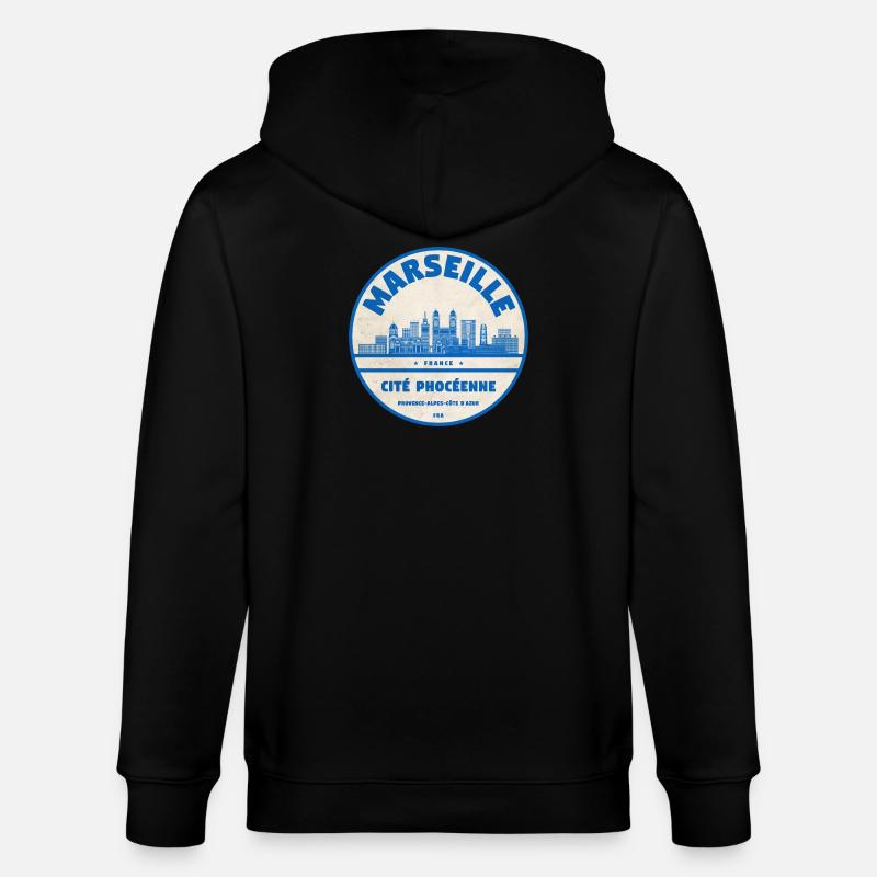 Marseille Cité Phocéenne Emblem - Stanley/Stella Unisex Bio-Kapuzenjacke CULTIVATOR  - Schwarz