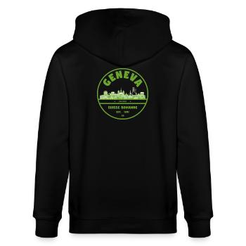Genf Skyline Emblem Schweiz - Stanley/Stella Unisex Bio-Kapuzenjacke CULTIVATOR  - Schwarz - Hinten - Anna (173cm)