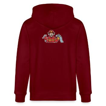 Fire Brigade Hose Rescuer Fire Extinguisher - Stanley/Stella CULTIVATOR  Unisex Organic Hooded Jacket - burgundy - Back - Anna (173cm)