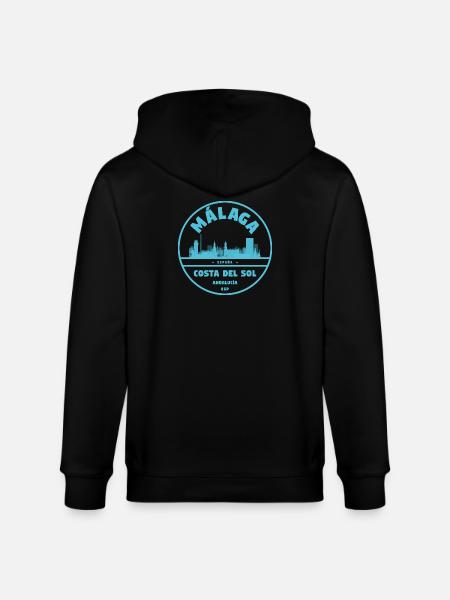 Málaga Coastal Skyline Blue Logo - Stanley/Stella CULTIVATOR Unisex Organic Hooded Jacket - black