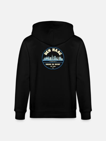 The Hague Skyline Emblem Netherlands - Stanley/Stella CULTIVATOR Unisex Organic Hooded Jacket - black