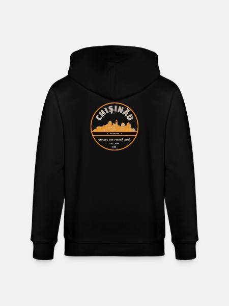 Chisinau Skyline Badge Moldova - Stanley/Stella CULTIVATOR Unisex Organic Hooded Jacket - black