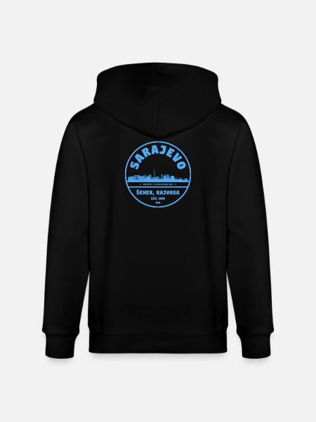 Sarajevo City Badge - Stanley/Stella CULTIVATOR Unisex Organic Hooded Jacket - black