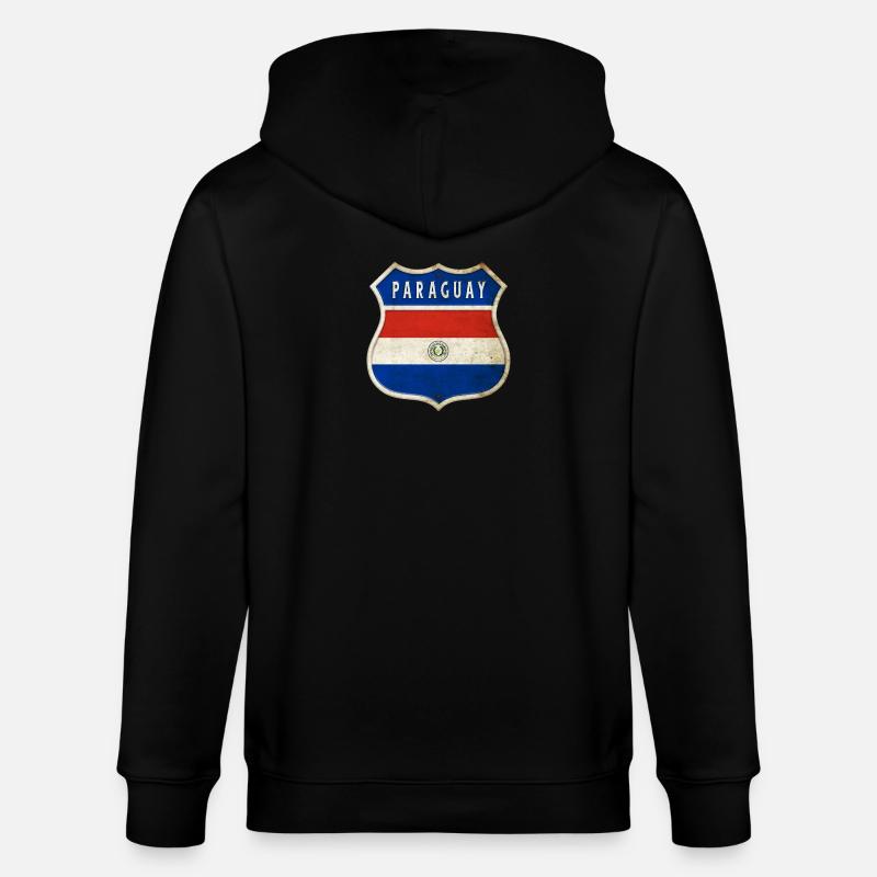 Design du drapeau du Paraguay - Veste à capuche bio CULTIVATOR Stanley/Stella Unisexe - noir