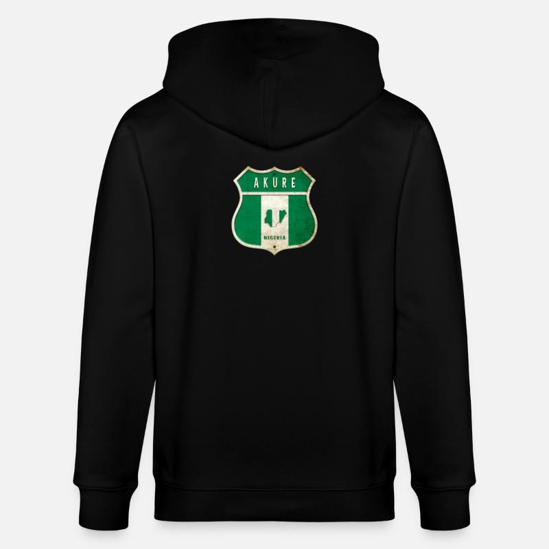 Design du drapeau d'Akure Nigeria - Veste à capuche bio CULTIVATOR Stanley/Stella Unisexe - noir