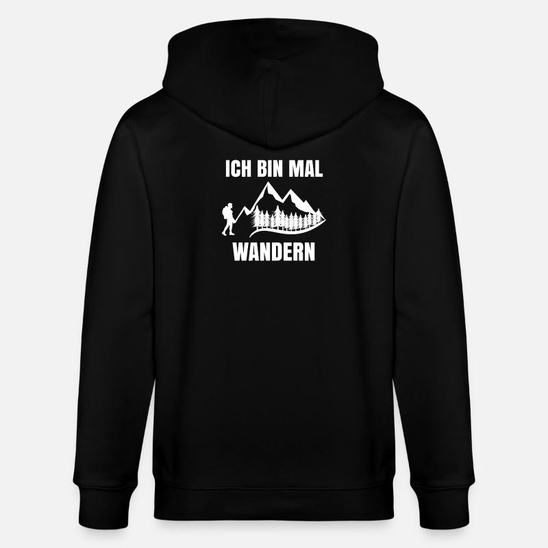 Wandern Wanderung Bergsteigen Wanderer Statement - Stanley/Stella Unisex Bio-Kapuzenjacke CULTIVATOR  - Schwarz