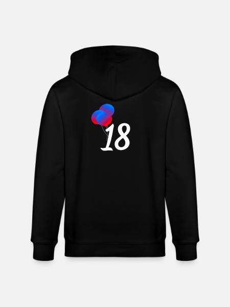 geschenkideen, 18 Luftballons - Stanley/Stella Unisex Bio-Kapuzenjacke CULTIVATOR - Schwarz