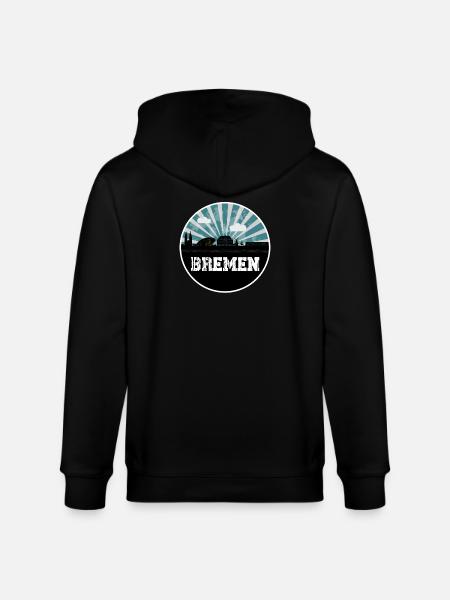 Bremen Skyline Blue Hour - Stanley/Stella CULTIVATOR Unisex Organic Hooded Jacket - black