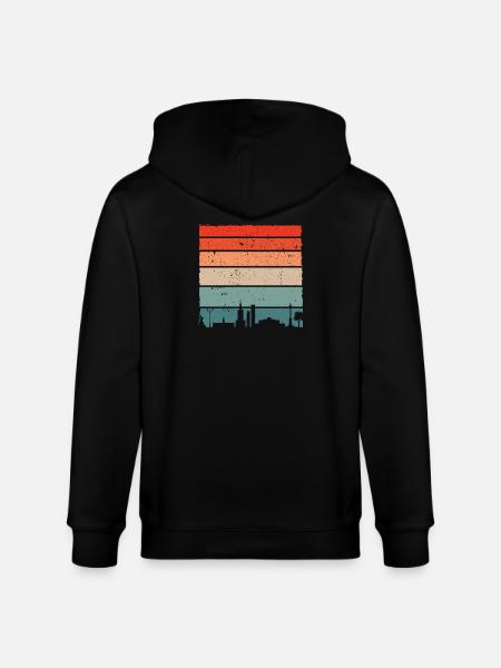 Sunset Skyline Gradient Tee - Stanley/Stella CULTIVATOR Unisex Organic Hooded Jacket - black