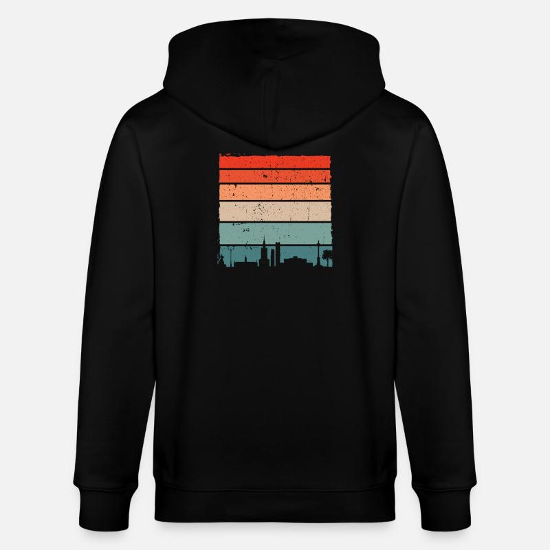 Sunset Skyline Gradient Tee - Stanley/Stella CULTIVATOR  Unisex Organic Hooded Jacket - black
