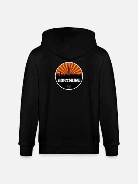 Dortmund Skyline Retro - Stanley/Stella CULTIVATOR  Unisex Organic Hooded Jacket - black