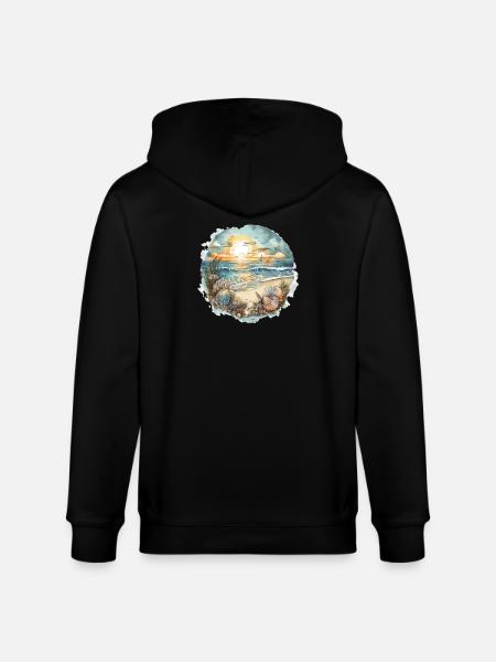 Beach Dream - Stanley/Stella CULTIVATOR Unisex Organic Hooded Jacket - black