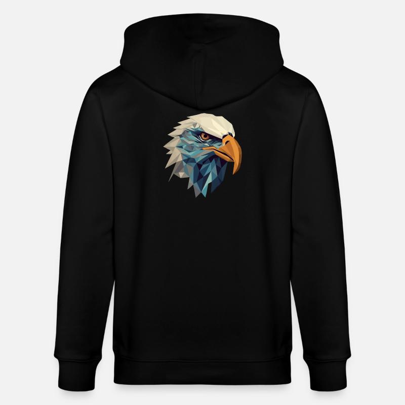 Stylized, geometric eagle - Stanley/Stella CULTIVATOR  Unisex Organic Hooded Jacket - black