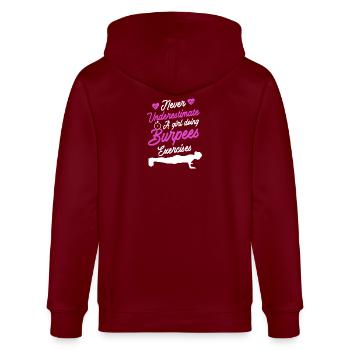 Design Burpees - Veste à capuche bio CULTIVATOR Stanley/Stella Unisexe - bordeaux - Dos - Anna (173cm)