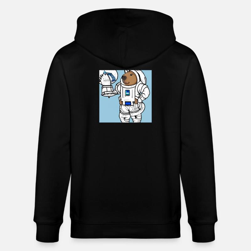 Astronaute de Capybara - Veste à capuche bio CULTIVATOR Stanley/Stella Unisexe - noir