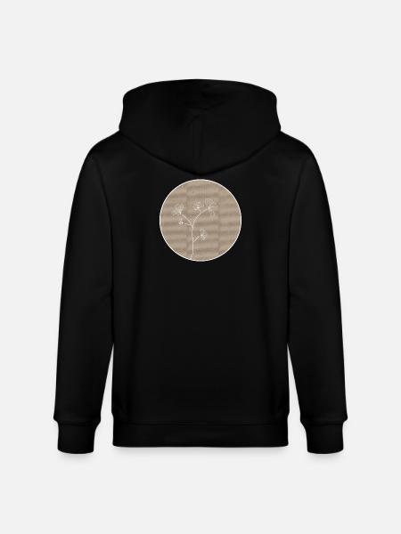 Ornamental flower - Stanley/Stella CULTIVATOR  Unisex Organic Hooded Jacket - black