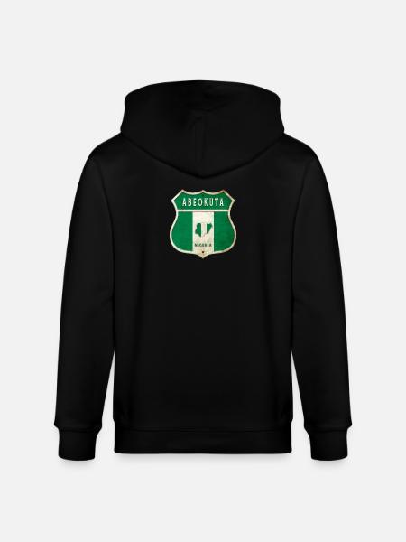 Abeokuta Nigeria coat of arms flag design - Stanley/Stella CULTIVATOR Unisex Organic Hooded Jacket - black