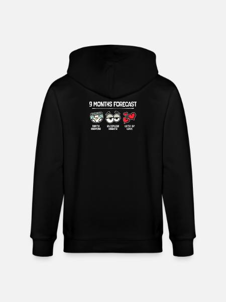 Parenting Pregnant Statement Heart - Stanley/Stella CULTIVATOR Unisex Organic Hooded Jacket - black