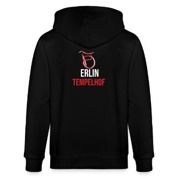 Berlin Tempelhof Souvenir - Stanley/Stella Unisex Bio-Kapuzenjacke CULTIVATOR  - Schwarz - Hinten - Anna (173cm)