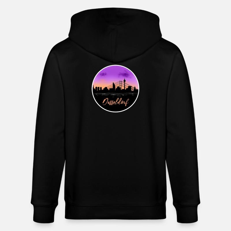 Dusseldorf Fine Skyline - Veste à capuche bio CULTIVATOR Stanley/Stella Unisexe - noir