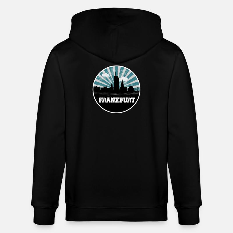 Frankfurt Skyline Blue Hour - Veste à capuche bio CULTIVATOR Stanley/Stella Unisexe - noir