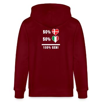 Italie et Danemark 100% drapeau de génie - Veste à capuche bio CULTIVATOR Stanley/Stella Unisexe - bordeaux - Dos - Anna (173cm)