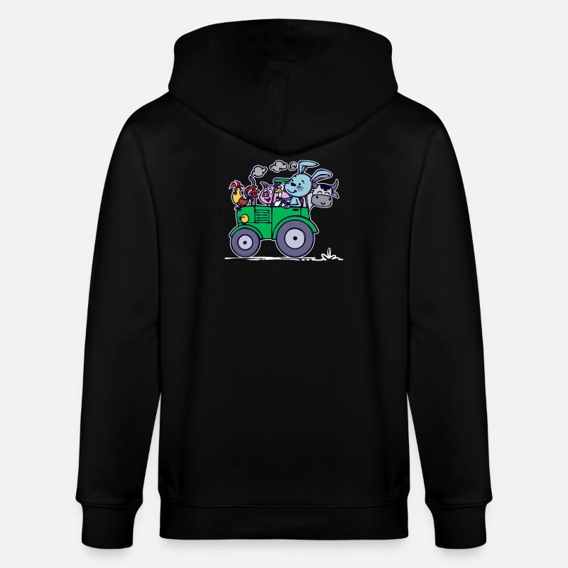 Landmaschinen Statement Ackerbau Bauernhof Traktor - Stanley/Stella Unisex Bio-Kapuzenjacke CULTIVATOR - Schwarz
