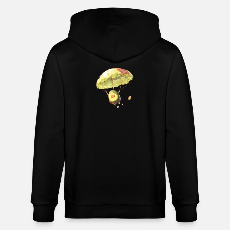 Skydiving Avocado - Stanley/Stella Unisex Bio-Kapuzenjacke CULTIVATOR - Schwarz