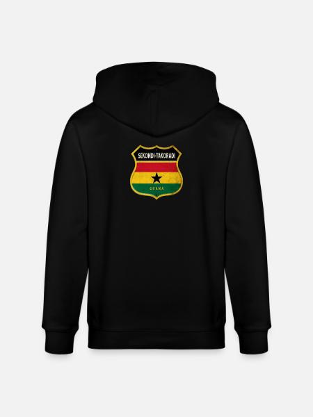 Drapeaux de Sekondi-Takoradi Ghana - Veste à capuche bio CULTIVATOR Stanley/Stella Unisexe - noir