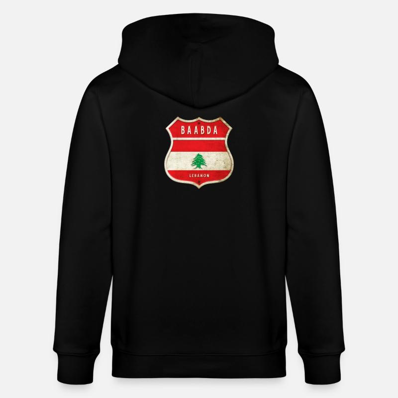 Baabda Libanon Wappen Flaggen Design - Stanley/Stella Unisex Bio-Kapuzenjacke CULTIVATOR  - Schwarz