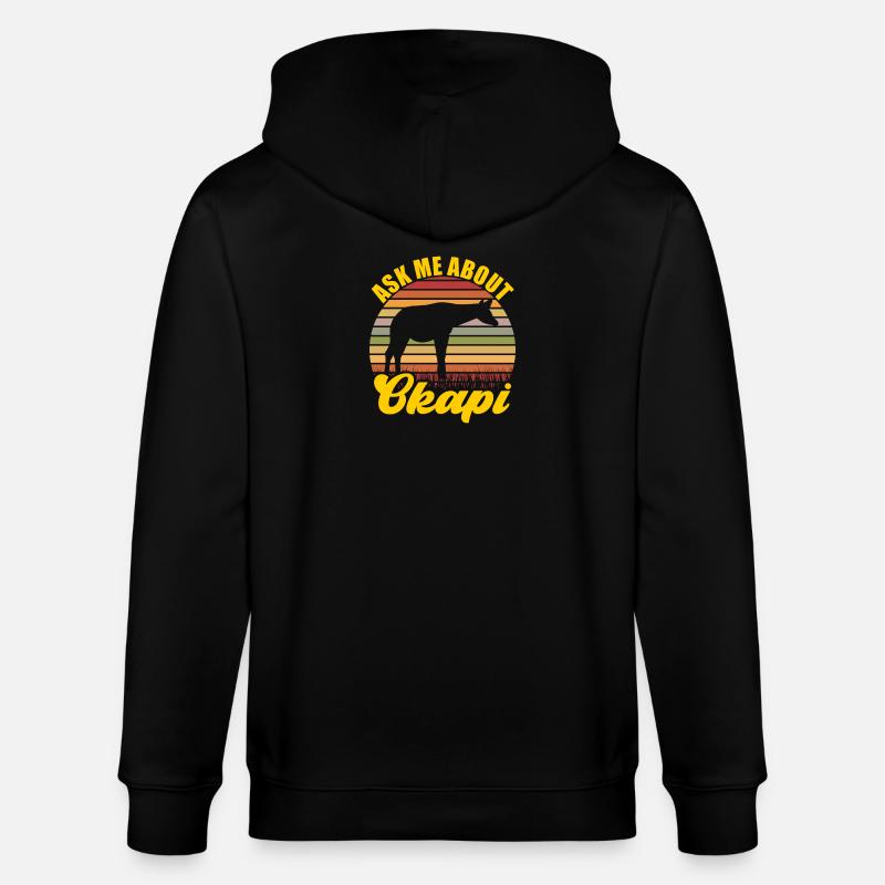 Okapi in der Wildnis entdecken - Stanley/Stella Unisex Bio-Kapuzenjacke CULTIVATOR  - Schwarz