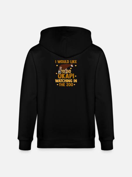 Okapi in harmony with nature - Stanley/Stella CULTIVATOR Unisex Organic Hooded Jacket - black