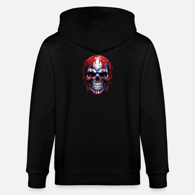 Flaggen Skull Grafik - Stanley/Stella Unisex Bio-Kapuzenjacke CULTIVATOR - Schwarz