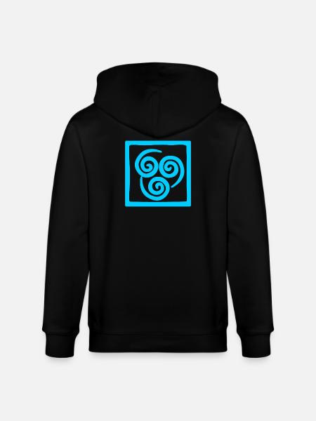 Symbol of wind in square - Stanley/Stella CULTIVATOR Unisex Organic Hooded Jacket - black
