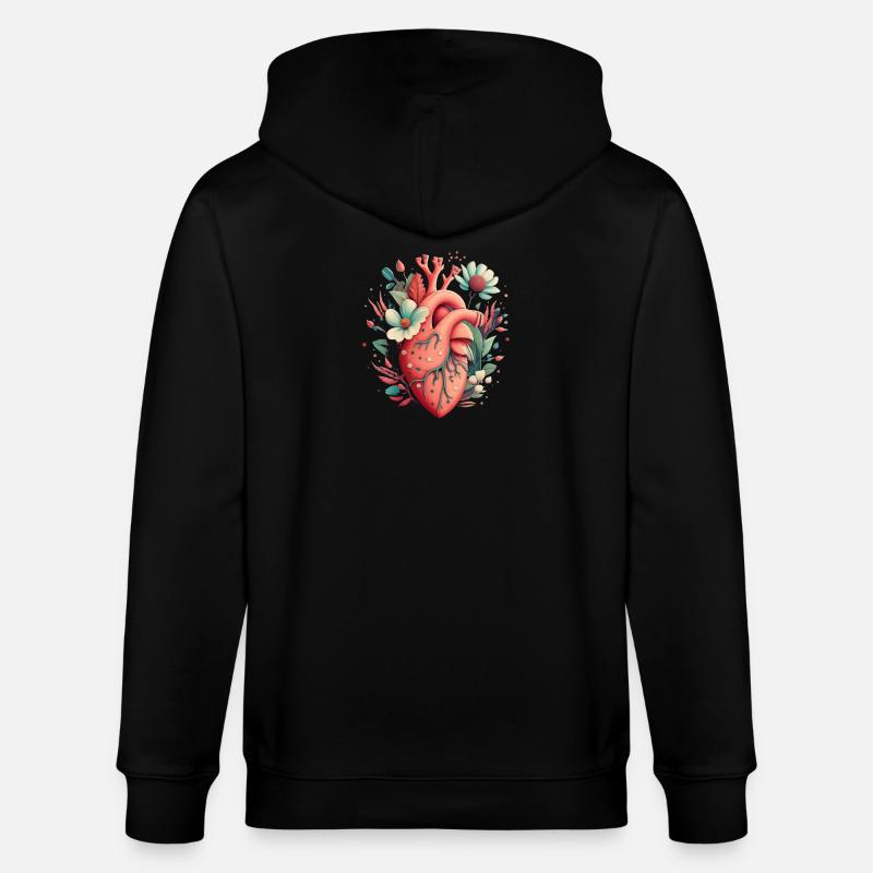 Heart Bloom Botanisch - Stanley/Stella Unisex Bio-Kapuzenjacke CULTIVATOR  - Schwarz