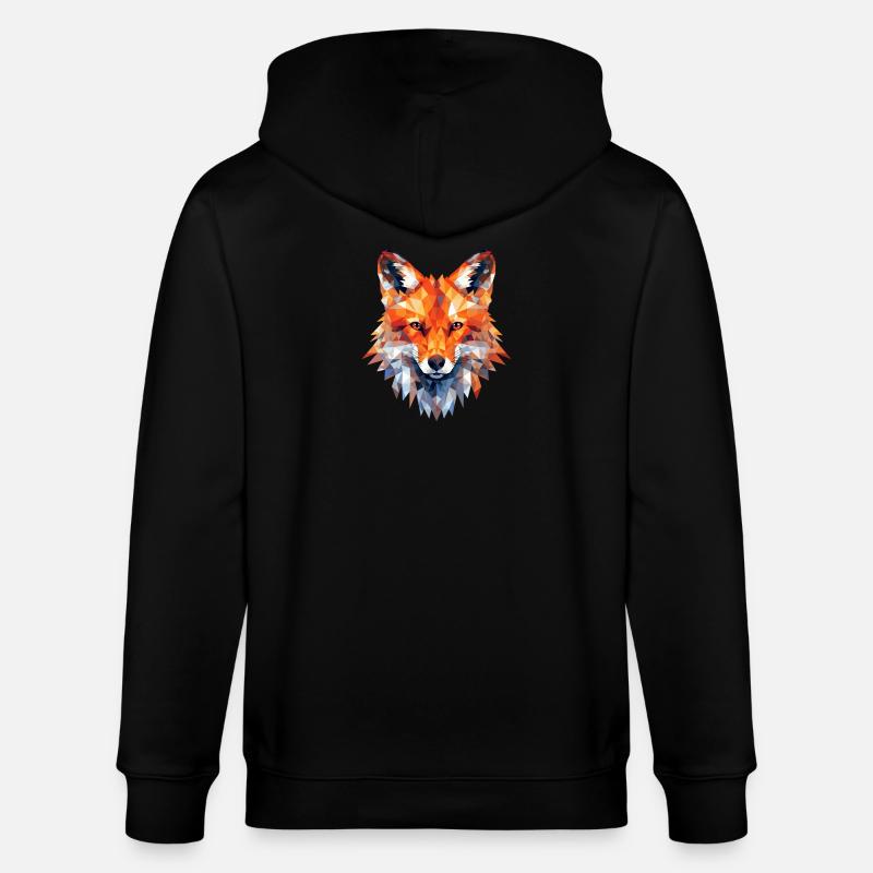 Fuchs Polygon Füchse Wald Polarfuchs Tier - Stanley/Stella Unisex Bio-Kapuzenjacke CULTIVATOR  - Schwarz