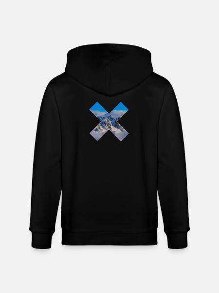 Abstract snow-capped mountains - Stanley/Stella CULTIVATOR Unisex Organic Hooded Jacket - black