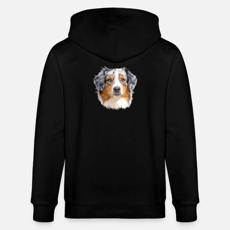 Australian Shepherd - Stanley/Stella Unisex Bio-Kapuzenjacke CULTIVATOR  - Schwarz