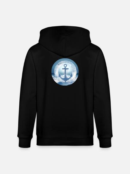 Anchor Ice Snow Frozen - Stanley/Stella CULTIVATOR  Unisex Organic Hooded Jacket - black