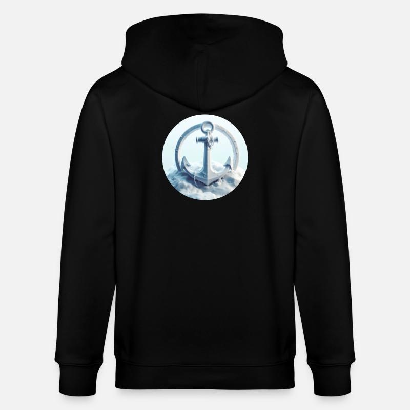Anker in Eis Landschaft - Stanley/Stella Unisex Bio-Kapuzenjacke CULTIVATOR  - Schwarz