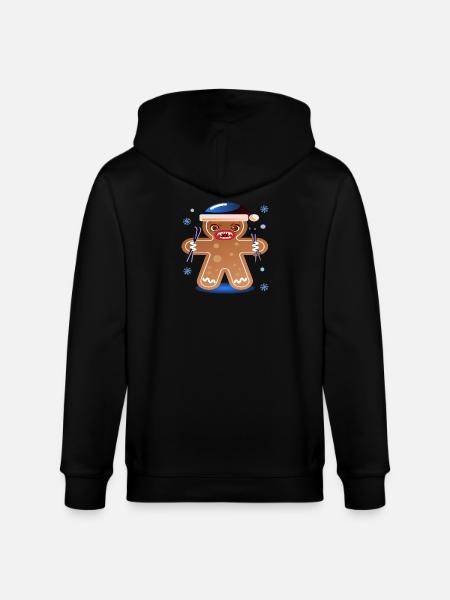 GINGERBREAD SKIING - ANGRY SKIER - Stanley/Stella CULTIVATOR  Unisex Organic Hooded Jacket - black