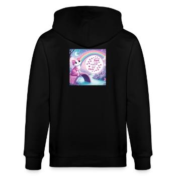 Chat avec arc-en-ciel - Veste à capuche bio CULTIVATOR Stanley/Stella Unisexe - noir - Dos - Anna (173cm)