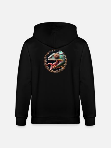 Le caméléon a faim d’insectes - Veste à capuche bio CULTIVATOR Stanley/Stella Unisexe - noir