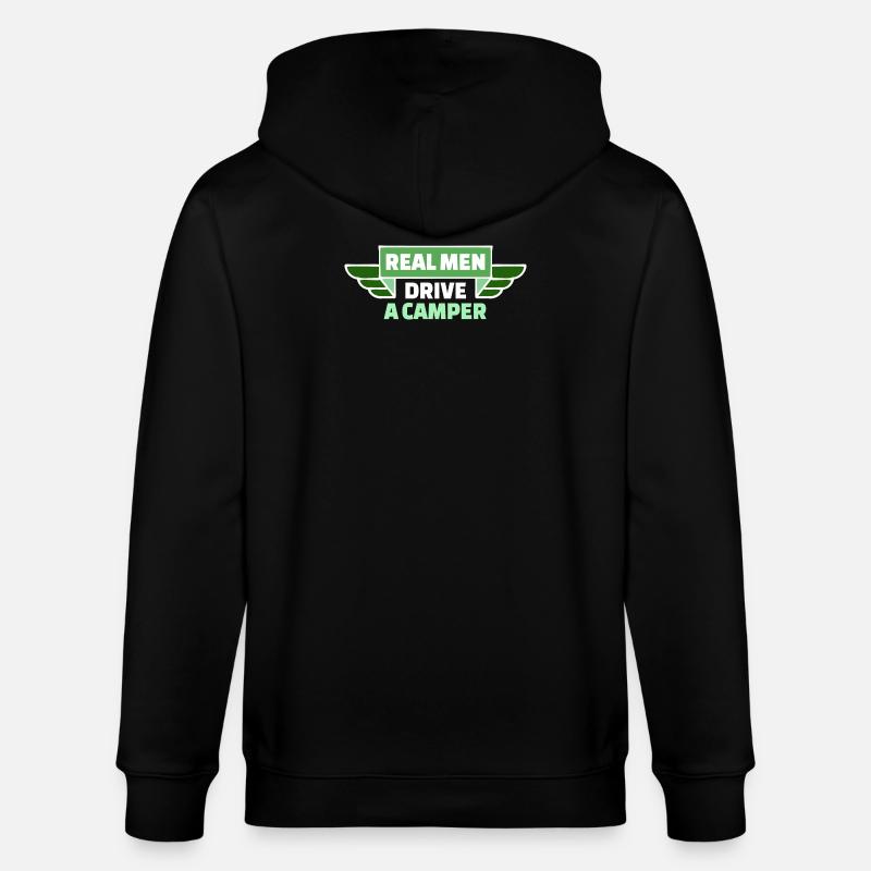 Camper Statement Camping Wanderer Wanderlust - Stanley/Stella Unisex Bio-Kapuzenjacke CULTIVATOR  - Schwarz