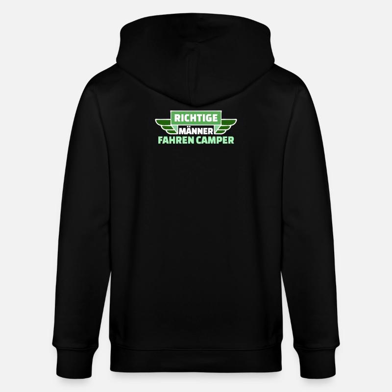 Camping Wanderer Camper Wanderlust Statement - Stanley/Stella Unisex Bio-Kapuzenjacke CULTIVATOR  - Schwarz