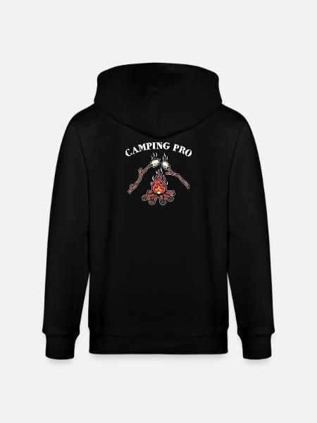 Camping Statement Campsite Campfire Camping - Stanley/Stella CULTIVATOR Unisex Organic Hooded Jacket - black